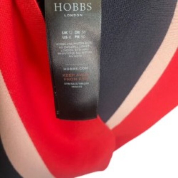 Hobbs Thelma Navy Fit & Flare Dress 8 - Picture 5 of 5